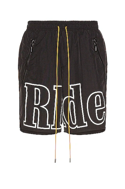 Shop Rhude Logo Short In Black