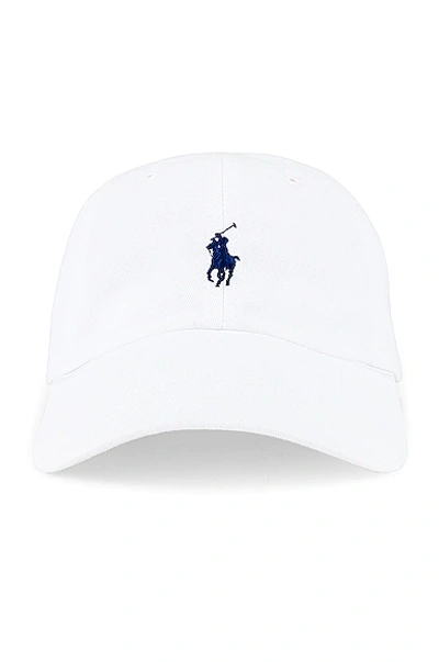 Shop Polo Ralph Lauren Chino Cap In White & Marlin Blue