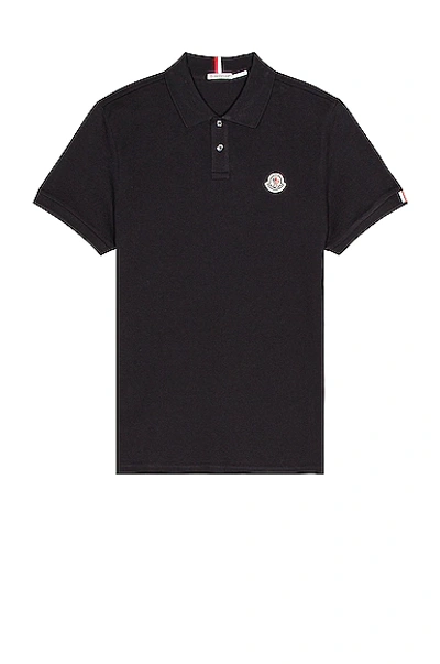 Shop Moncler Short Sleeve Polo In Navy