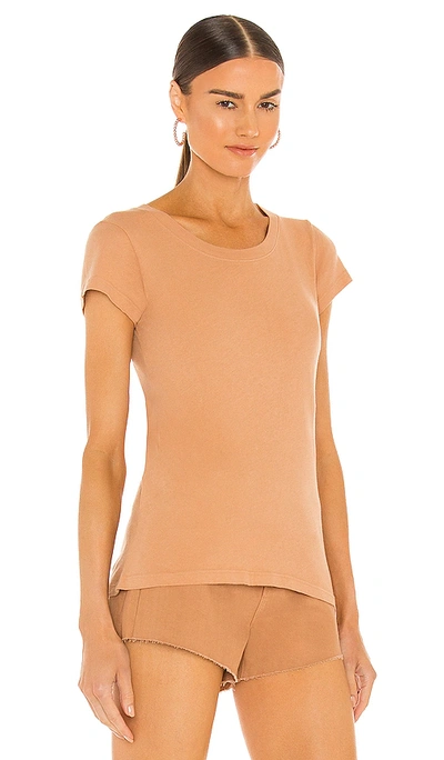 Shop L Agence Cory Crew Neck Tee In Tan