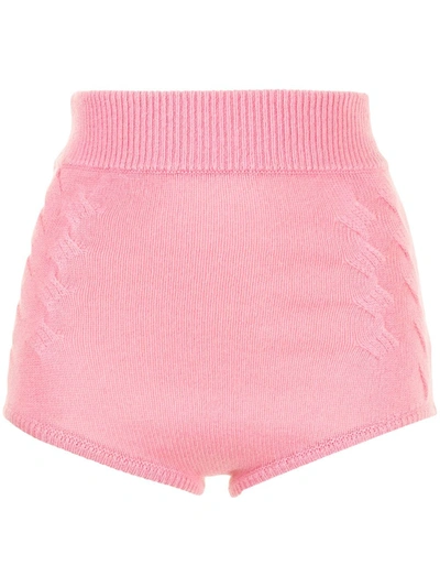Shop Cashmere In Love Mimie High-waisted Cashmere Shorts In Rosa