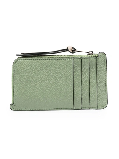 Shop Loewe Two-tone Coin Cardholder In Green