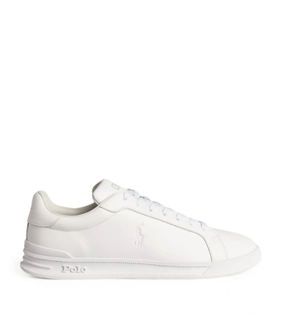 Shop Polo Ralph Lauren Leather Heritage Court Ii Sneakers In White