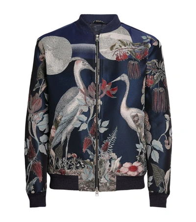 Shop Etro Printed Bomber Jacket In Blue
