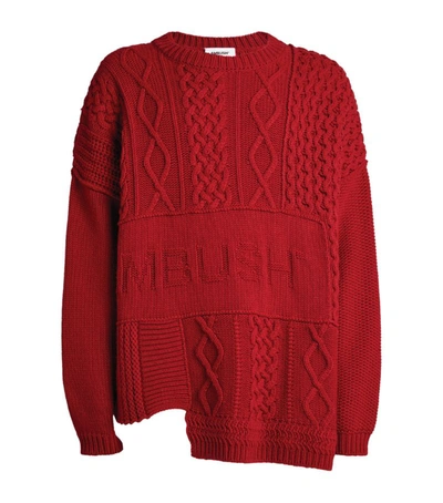 Shop Ambush Wool-blend Distressed Sweatshirt In Red