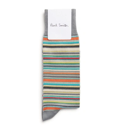 Shop Paul Smith Signature Stripe Socks In Grey