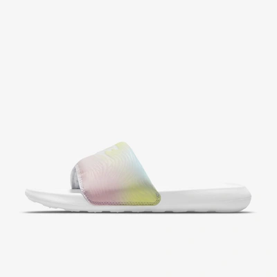 Shop Nike Victori One Women's Print Slides In Pure Violet,white,white