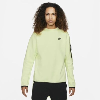 Shop Nike Sportswear Tech Fleece Men's Crew Sweatshirt In Lime Ice,black