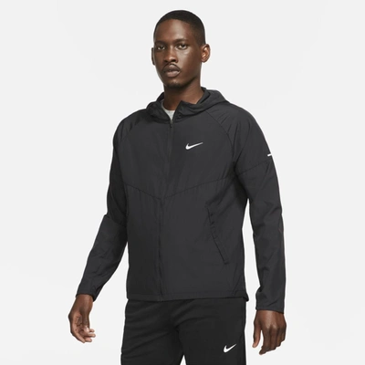 Nike Men's Miler Repel Running Jacket In Black