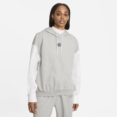 Shop Nike Sportswear Icon Clash Women's Hoodie In Dark Grey Heather,white,black