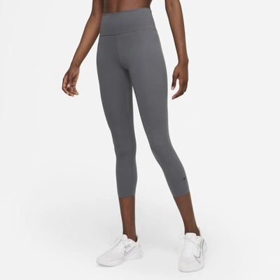 Shop Nike One Luxe Women's Mid-rise Crop Leggings In Iron Grey,clear