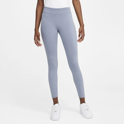 Shop Nike Sportswear Essential Women's 7/8 Mid-rise Leggings In Ashen Slate,black