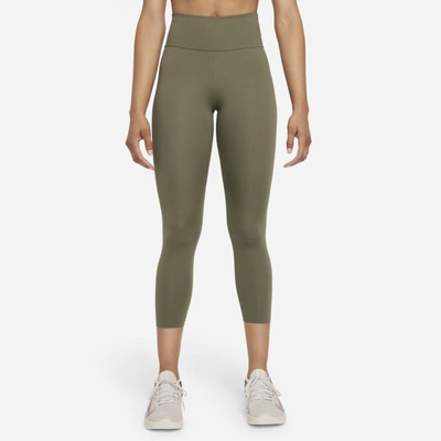Shop Nike Women's One Luxe Mid-rise Crop Leggings In Green