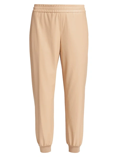 Shop Alice And Olivia Women's Pete Low-rise Vegan Leather Pants In Almond