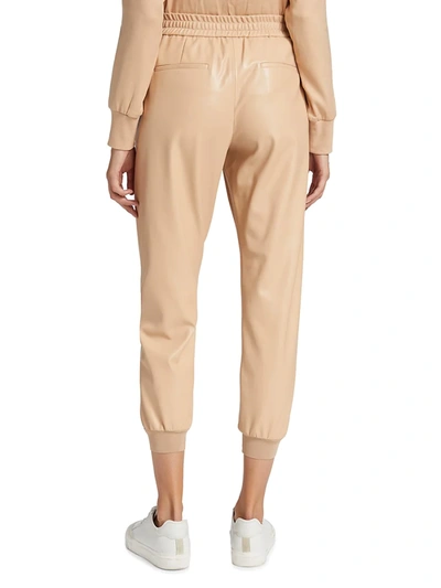 Shop Alice And Olivia Women's Pete Low-rise Vegan Leather Pants In Almond