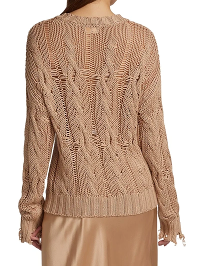 Shop Sablyn Mitzy Open-knit Pullover In Blushing