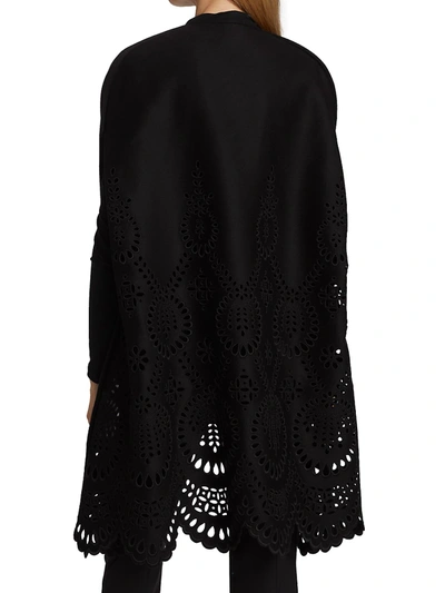 Shop Valentino Virgin Wool Cape In Black