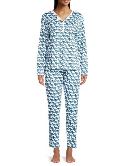 Shop Roller Rabbit Women's 2-piece Cochise Pajama Set In Blue