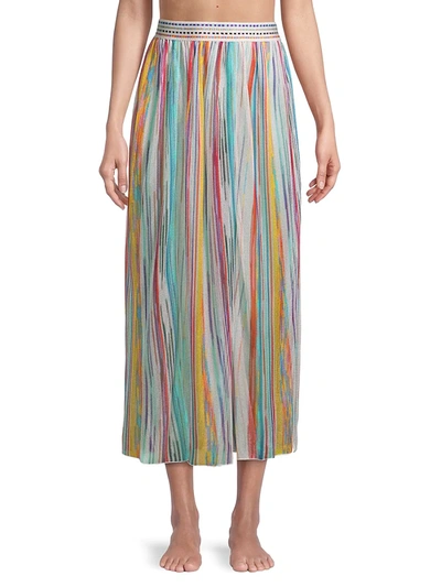 Shop Missoni Women's Striped Open-front Coverup Skirt In Neutral