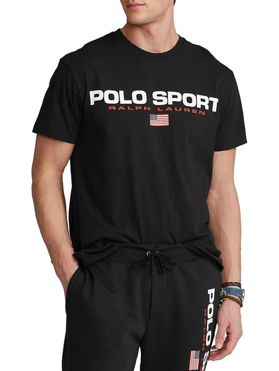 Shop Polo Ralph Lauren Logo-print Cotton T-shirt In Polo Black