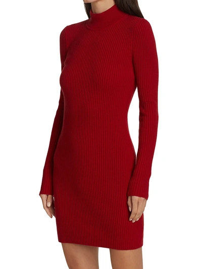 Shop Michael Kors Cashmere Turtleneck Bodycon Dress In Scarlet