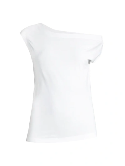 Shop Norma Kamali Women's Drop Shoulder Top In White