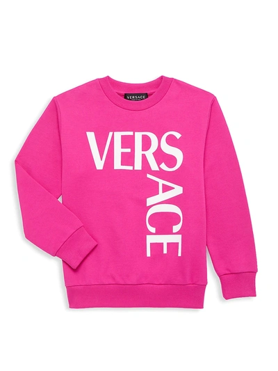 Shop Versace Little Girl's & Girl's Logo-print Sweatshirt In Fuchsia