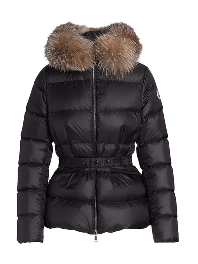 Moncler Women's Boed Fox Fur-trim Down Jacket In Black | ModeSens