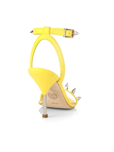 Shop Alexander Mcqueen Punk Stud Leather Ankle-strap Sandals In Pop Yellow