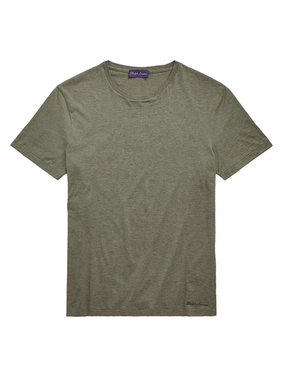 Shop Ralph Lauren Jersey Crewneck T-shirt In Moss Melan