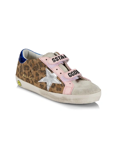 Shop Golden Goose Baby's, Little Girl's & Girl's Old School Leopard Suede Sneakers