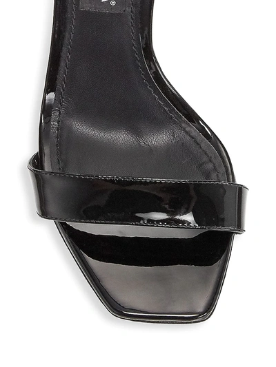Shop Dolce & Gabbana Women's Logo-heel Leather Ankle-strap Sandals In Nero
