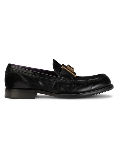 Shop Dolce & Gabbana Bernini Leather Loafers In Nero