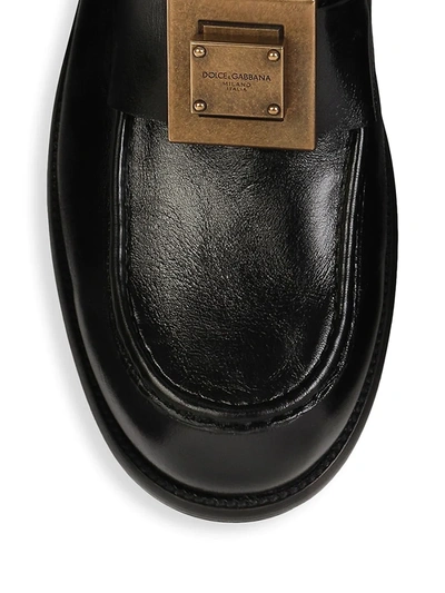 Shop Dolce & Gabbana Bernini Leather Loafers In Nero