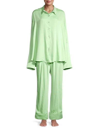 Shop Sleeper 2-piece Relaxed Pajama Set In Mint