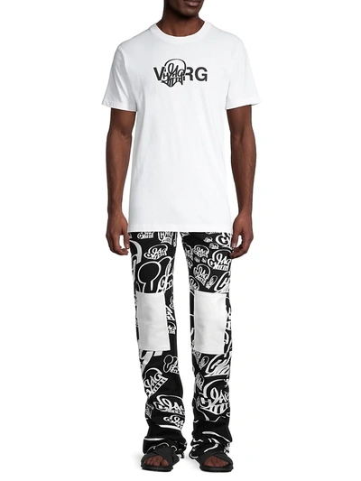 Shop Off-white Off White X Katsustacked Straight-leg Jeans In Black White