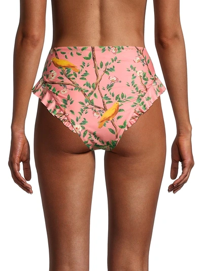 Shop Agua By Agua Bendita Nature Print High-waist Bikini Bottom In Pink