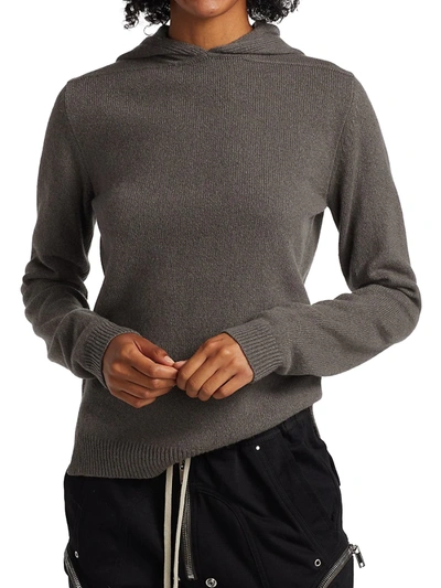 Shop Rick Owens Cashmere Hoodie Sweater In Green