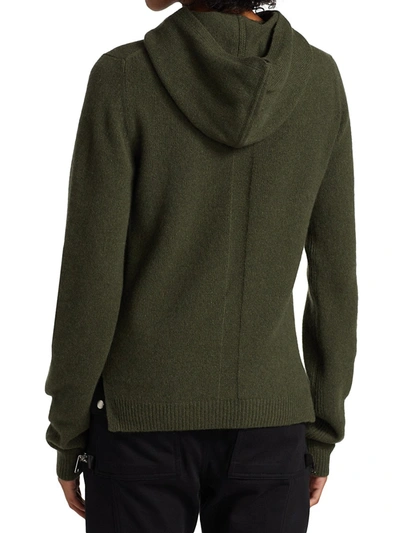 Shop Rick Owens Cashmere Hoodie Sweater In Green