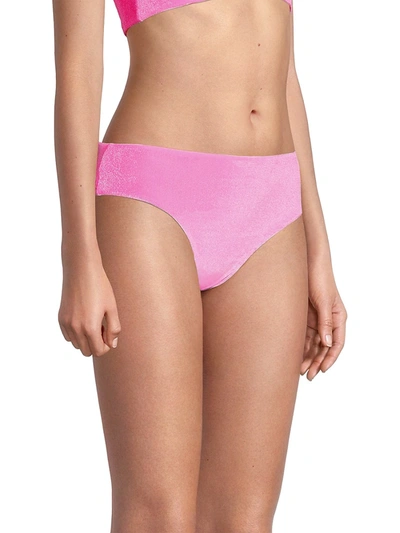 Shop Balmain Velvet Bandeau & Brief Set In Light Pink