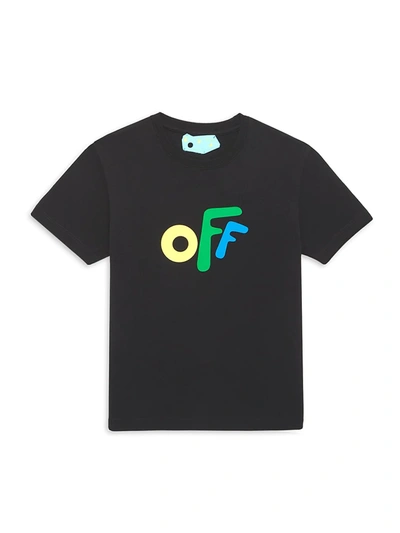 Shop Off-white Little Kid's & Kid's Rounded Logo Short-sleeve T-shirt In Black Multicolor