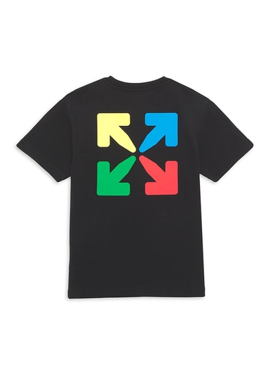 Shop Off-white Little Kid's & Kid's Rounded Logo Short-sleeve T-shirt In Black Multicolor