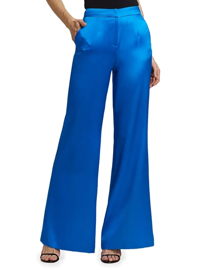 Shop Adriana Iglesias Women's Mara Silk Pants In Lapis Blue