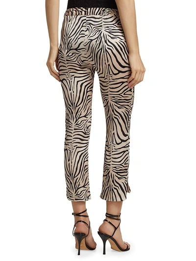 Shop Adriana Iglesias Women's Jammies Zebra Stretch Silk Pants In Black & White Zebra