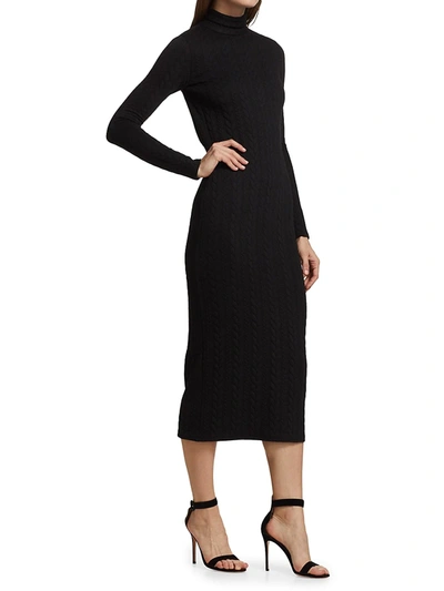 Shop Adriana Iglesias Mina Open-back Midi Dress In Black Cable Knit