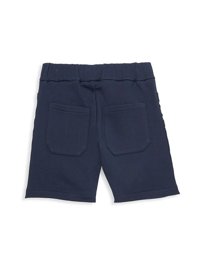 Shop Balmain Little Boy's & Boy's Embossed Shorts In Navy