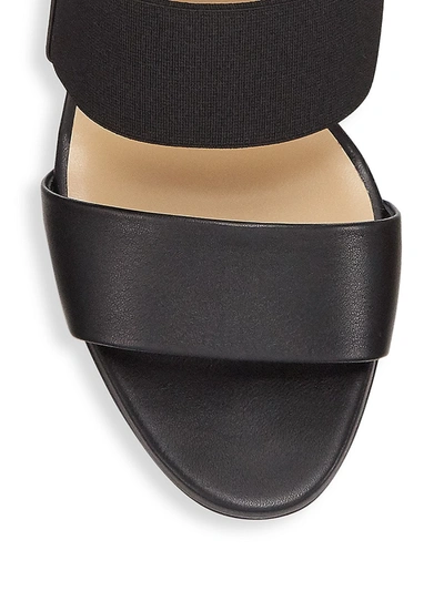 Shop Christian Louboutin Elasticized Strap Leather Sandals In Black