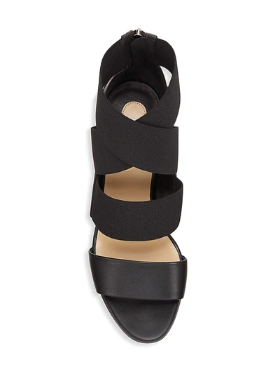 Shop Christian Louboutin Elasticized Strap Leather Sandals In Black