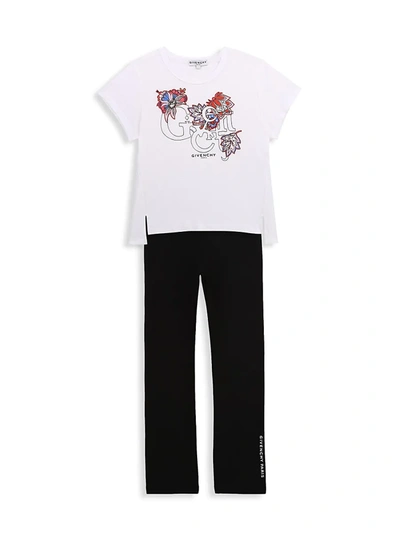 Shop Givenchy Little Girl's & Girl's Floral Logo Graphic T-shirt In White