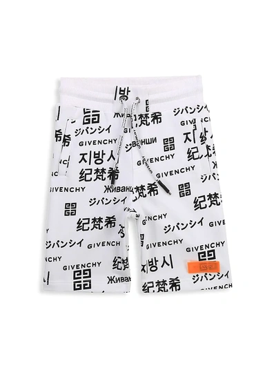 Shop Givenchy Little Boy's & Boy's Logo Shorts In White